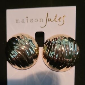 Maison Jules Textured Gold and Black Earrings